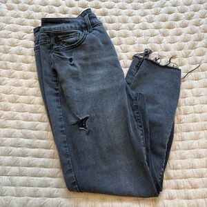 Time and Tru Distressed Black Ankle Jeans